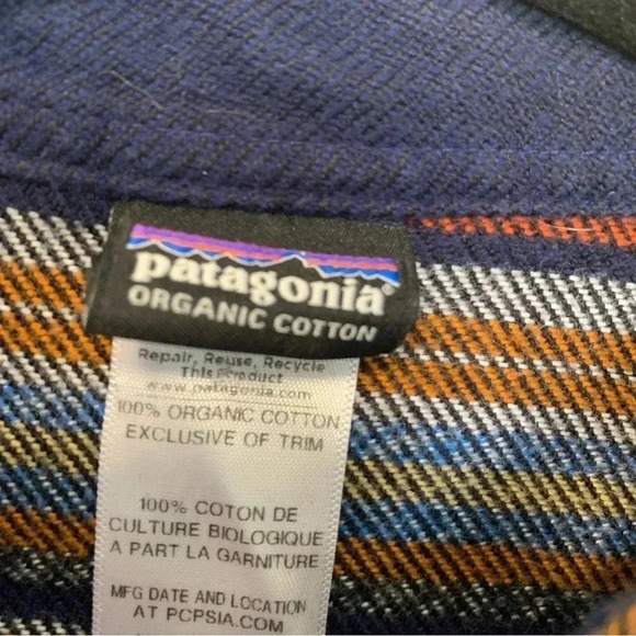 Patagonia thick 100% organic cotton striped button  down shirt - Picture 2 of 5